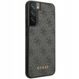 GUESS Obal na mobil pre Samsung Galaxy S23, 4G Metal Gold Logo, sivé