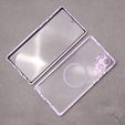 Magnetické puzdro Dual Glass MagSafe pre Samsung Galaxy S22 Ultra, fialové