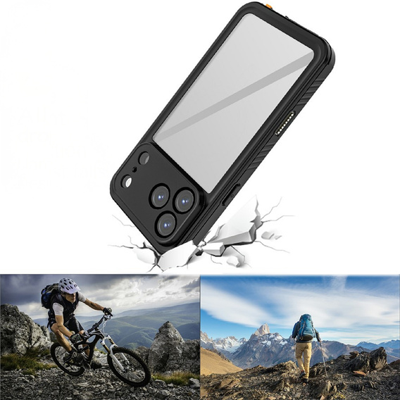 Puzdro pre iPhone 17 Pro Max, vodotesné IP68 Redpepper, čierne