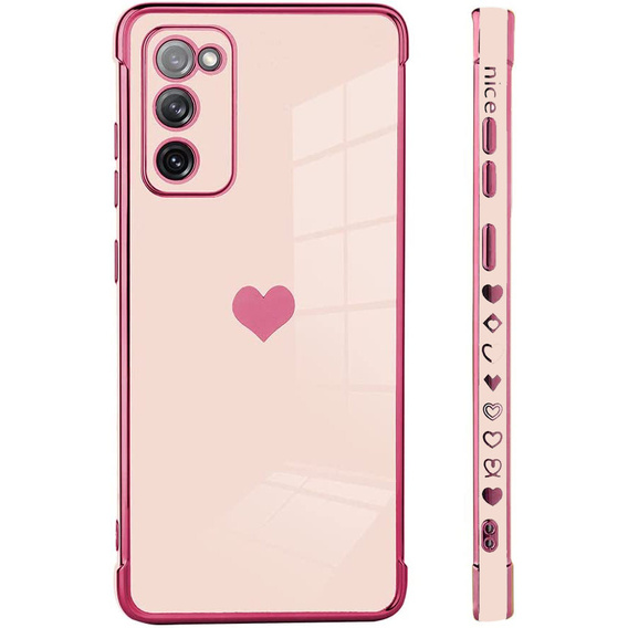 Obal na mobil pre Samsung Galaxy S20 FE, Electro heart, ružové rose gold