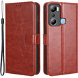 Klapkové puzdro pre Infinix Hot 20i, Crazy Horse Wallet, hnedé