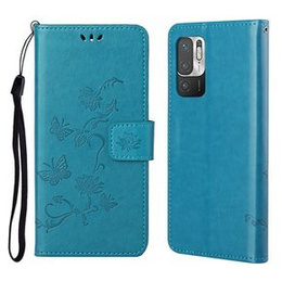 Klapkové puzdro pre Xiaomi Redmi Note 10 5G / Poco M3 Pro 4G/5G, Butterfly, modré