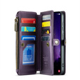 Puzdro CASEME pre Samsung Galaxy S24 FE, RFID Leather Wallet, s popruhom cez rameno, fialové
