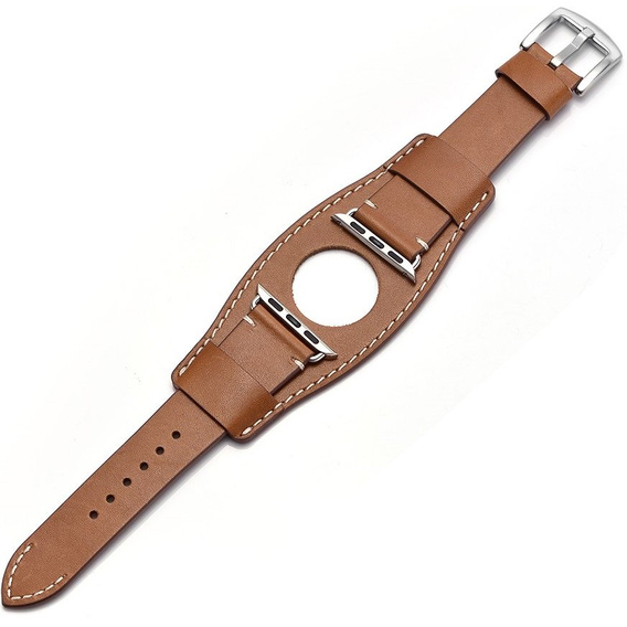 Kožený remienok pre Apple Watch 1/2/3/4/5/6/7/8/SE/Ultra 42/44/45/49 mm, hnedé
