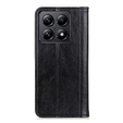 Obal na mobil pre Xiaomi 14T Pro, Wallet Litchi Leather, čierne