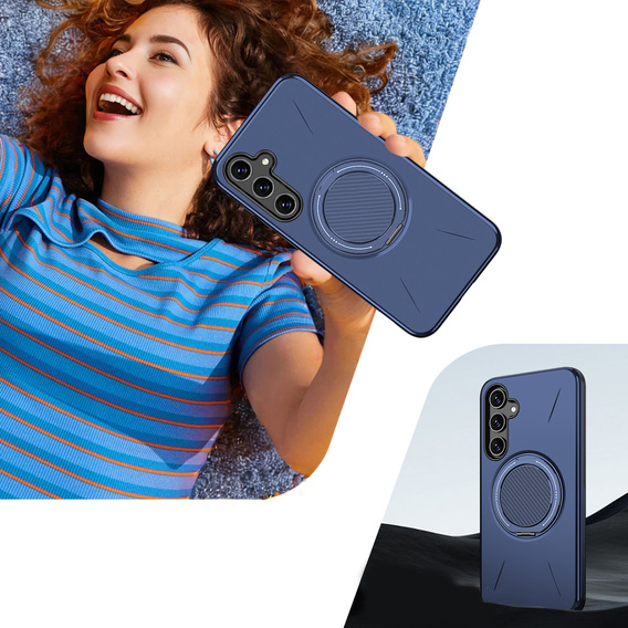 Puzdro MagSafe s podstavcom pre Samsung Galaxy A57 5G, modré