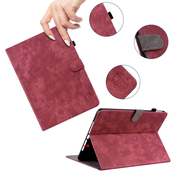 Obal na mobil pre Samsung Galaxy Tab S9, Wallet Pen Slot, červené