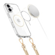 Puzdro so šnúrkou pre iPhone 16, ERBORD MagSafe, priehľadné + sklo na displej