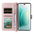 Puzdro s chlopňou pre Honor 400 5G, Crossbody Leather Wallet, ružové