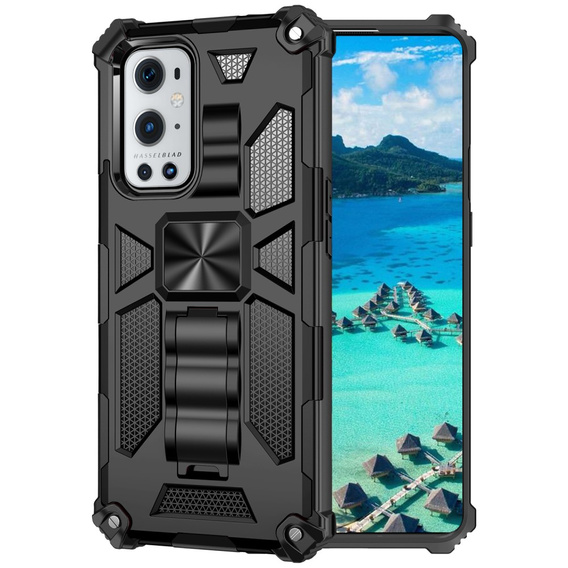 Obal na mobil pre OnePlus 9 Pro, Armor Kickstand, čierne