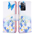 Klapkové puzdro pre OPPO A57 / A57s, Wallet, butterfly & flowers, biele