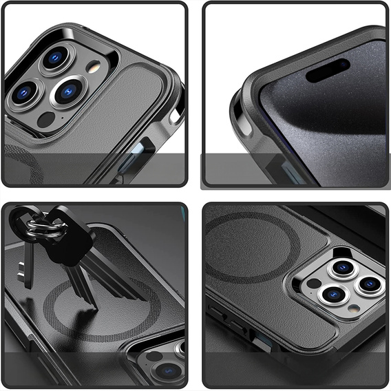 Obal na mobil pre iPhone 15 Pro Max, MagForce MagSafe, čierne