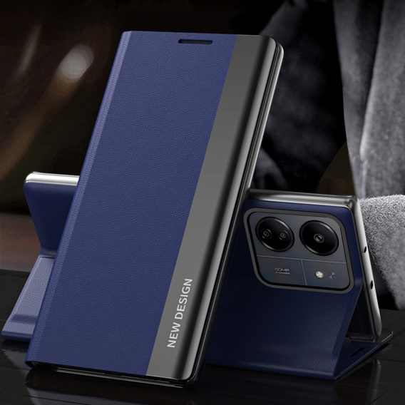 Klapkové puzdro pre Xiaomi Redmi 13C / Poco C65, Side Magnetic, tmavomodré