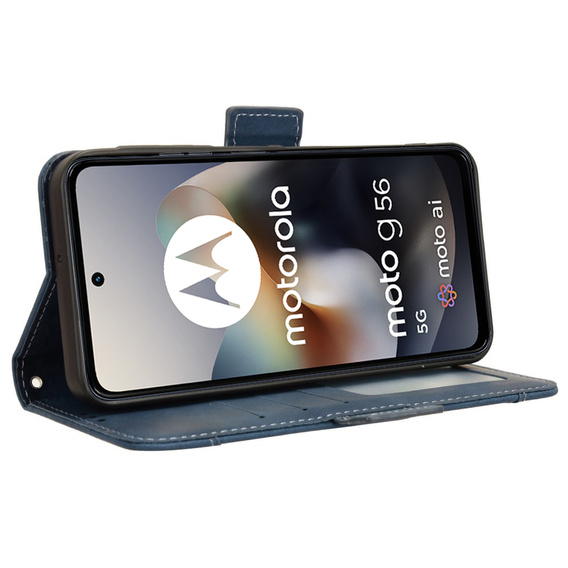 Klapkové puzdro pre Motorola Moto G56 5G, Card Slot, tmavomodré