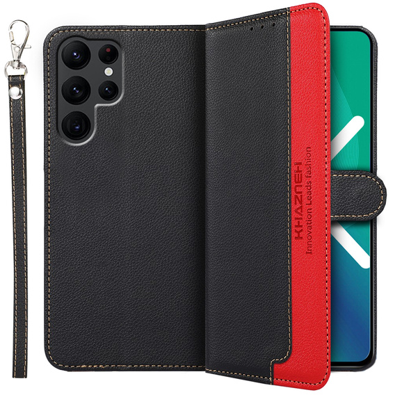 Flipové puzdro pre Samsung Galaxy S22 Ultra 5G, KHAZNEH RFID, modré