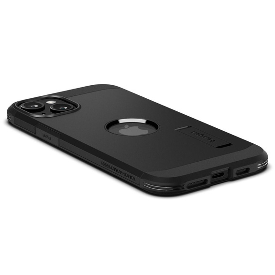 Puzdro Spigen pre iPhone 15, Tough Armor Mag MagSafe, čierne + tvrdené sklo 9H