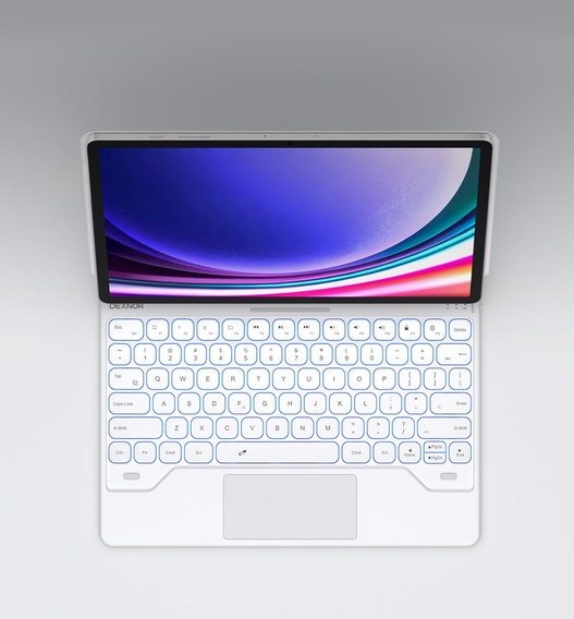 Puzdro s klávesnicou pre Samsung Galaxy Tab S7+ / S7 FE / S9+ / S8+ / S9 FE+ / S10+, Dexnor Magnetic Keyboard Touchpad, biele