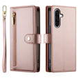 Flipové puzdro Wallet Zipper Pocket pre Samsung Galaxy A17 5G, Wallet Zipper Pocket, peňaženka, ružové