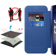 Puzdro s chlopňou pre Samsung Galaxy A17 5G, RFID peňaženka, pre MagSafe, transparentné / tmavomodré