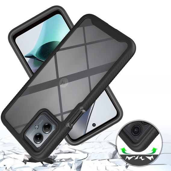 Puzdro pre Motorola Moto G54 5G, Shockproof, s fóliou, čierne