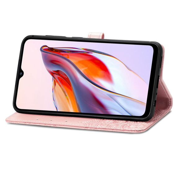 Klapkové puzdro pre Xiaomi Redmi 12C, Mandala, ružové rose gold