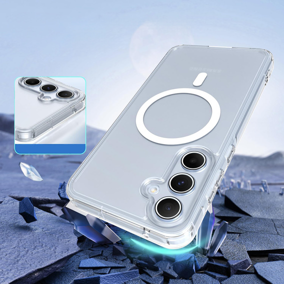 Puzdro pre Samsung Galaxy A17 5G, pre MagSafe, vystužené, priehľadné