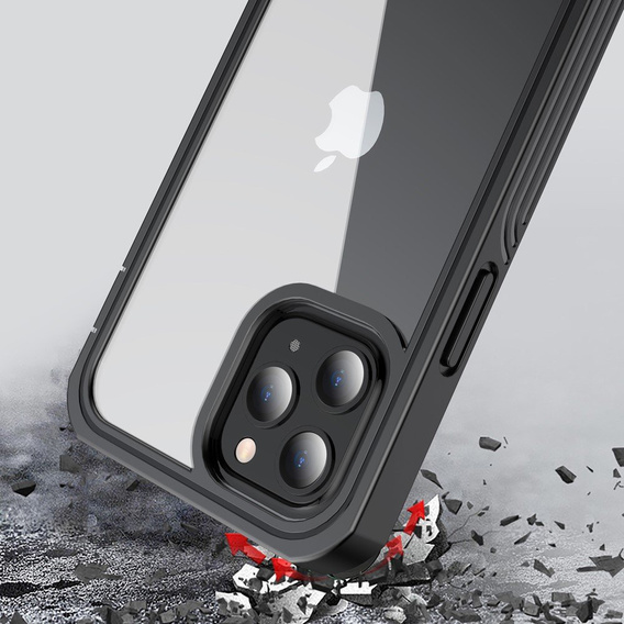 Puzdro pre iPhone 12/12 Pro, Shockproof, s fóliou, čierne