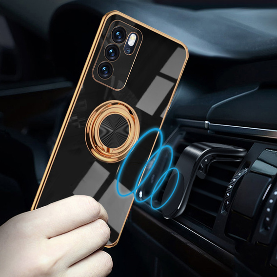 Obal na mobil pre Oppo Reno 6 5G, Electro Ring, čierne