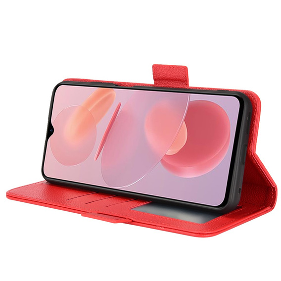 Klapkové puzdro pre Ulefone Note 12P, Wallet Litchi Magnet, červené