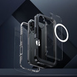 Puzdro pre iPhone 16 Plus, Shockproof, so sklom, pre MagSafe, čierne