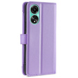 Klapkové puzdro pre Oppo A78 4G, Wallet Zipper Pocket, fialové