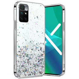 Obal na mobil pre Xiaomi Redmi 10, Glittery, priehľadné