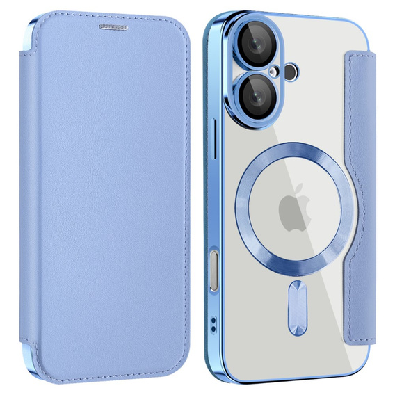 Klapkové puzdro pre iPhone 16, RFID Wallet MagSafe CamShield, modré
