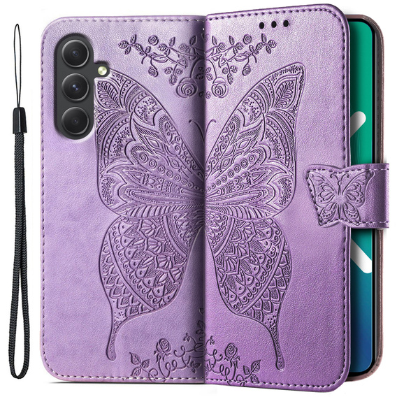 Klapkové puzdro pre Samsung Galaxy A54 5G, Butterfly, fialové