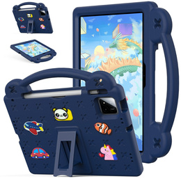 Detské puzdro pre Xiaomi Pad 7 / 7 Pro, Cute Patterns, so stojanom, tmavomodré