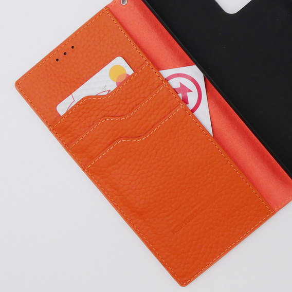 Kožené puzdro pre Samsung Galaxy S20 Ultra, ERBORD Grain Leather, oranžové