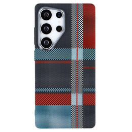 Puzdro pre Samsung Galaxy S25 Ultra, Carbon Fiber MagSafe, modrá / červená