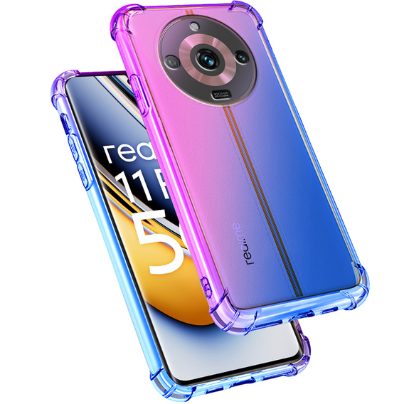 Puzdro pre Realme 11 Pro / 11 Pro +, Gradient Dropproof, Fialová / modrá