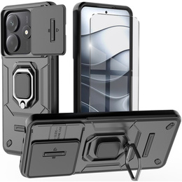 Puzdro pre Xiaomi Redmi Note 14 5G, KickStand Camera Lens, čierne