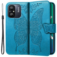 Klapkové puzdro pre Xiaomi Redmi 12C, Butterfly, modré