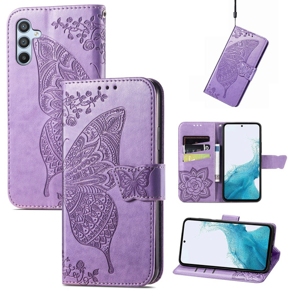 Klapkové puzdro pre Samsung Galaxy A56, Butterfly, fialové