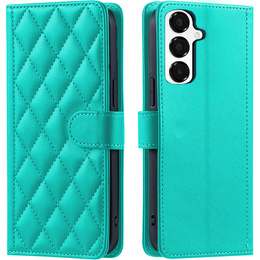 Puzdro s chlopňou pre Samsung Galaxy A16, Rhombus Crossbody Leather, zelený