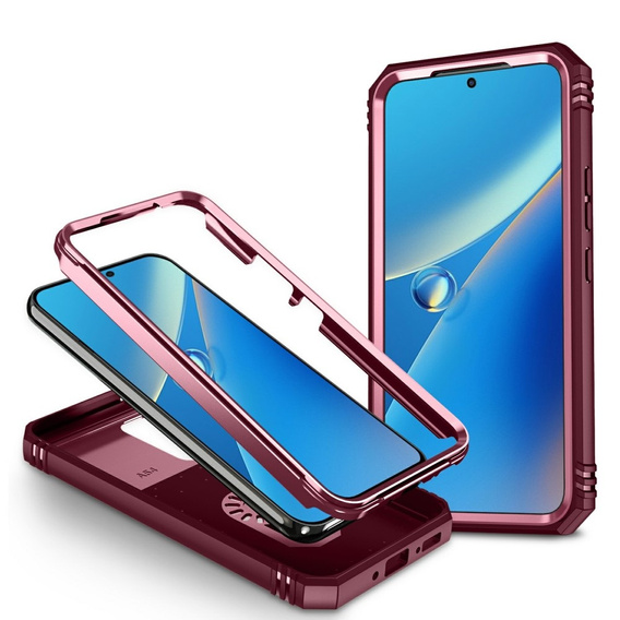 Obal na mobil pre Samsung Galaxy A54 5G, CamShield Slide, ružové / bordó