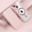 Klapkové puzdro pre iPhone 15, RFID Wallet MagSafe CamShield, ružové