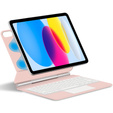 Puzdro s klávesnicou pre iPad 10.9" 2022 (10 gen.) / iPad 11" 2025 A16 (11 gen.), Magnetic Keyboard Touchpad, ružové