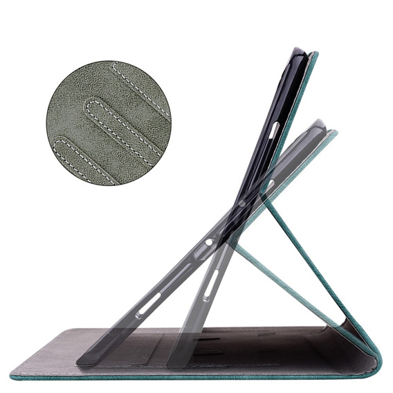 Obal na mobil pre Samsung Galaxy Tab S9, Wallet Pen Slot, zelený