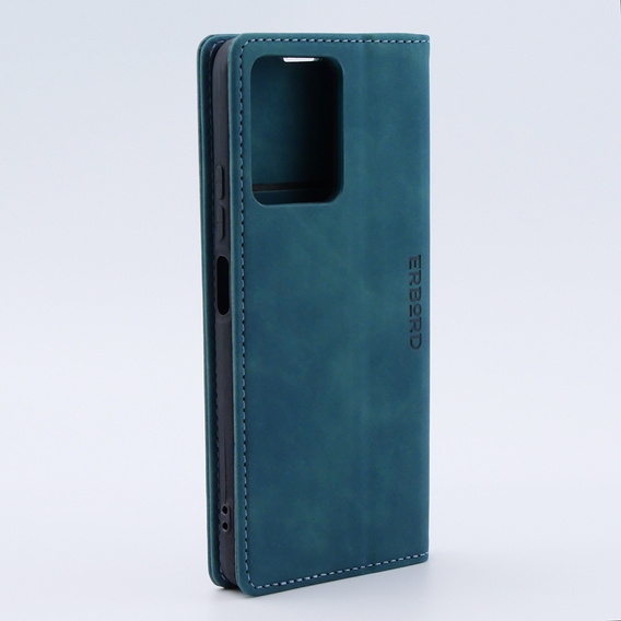Puzdro pre Xiaomi Redmi Note 12 4G, ERBORD Vintage, peňaženka s chlopňou, modré