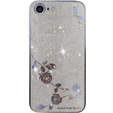 Puzdro pre iPhone SE 2022 / SE 2020 / 8 / 7, Glitter Flower, modré