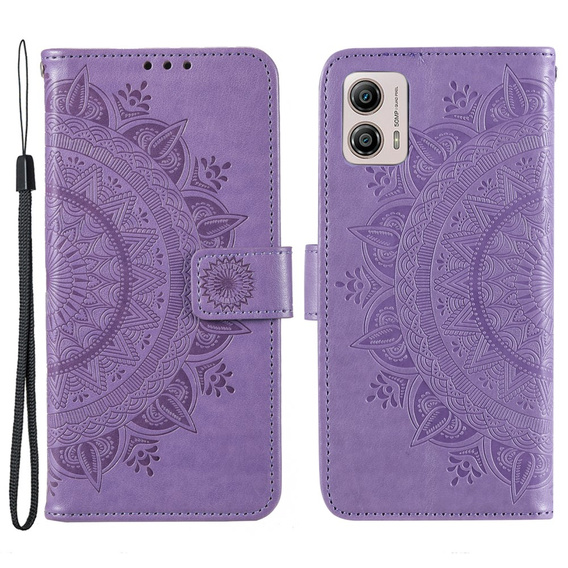 Klapkové puzdro pre Motorola Moto G53 5G, Mandala, fialové