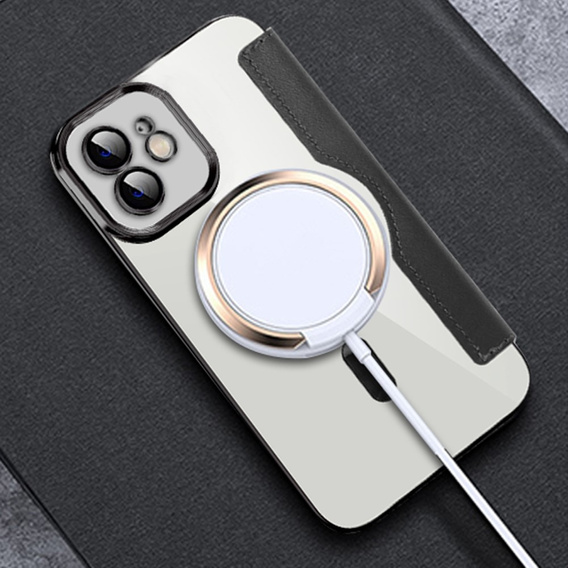 Klapkové puzdro pre iPhone 12, RFID Wallet MagSafe CamShield, čierne